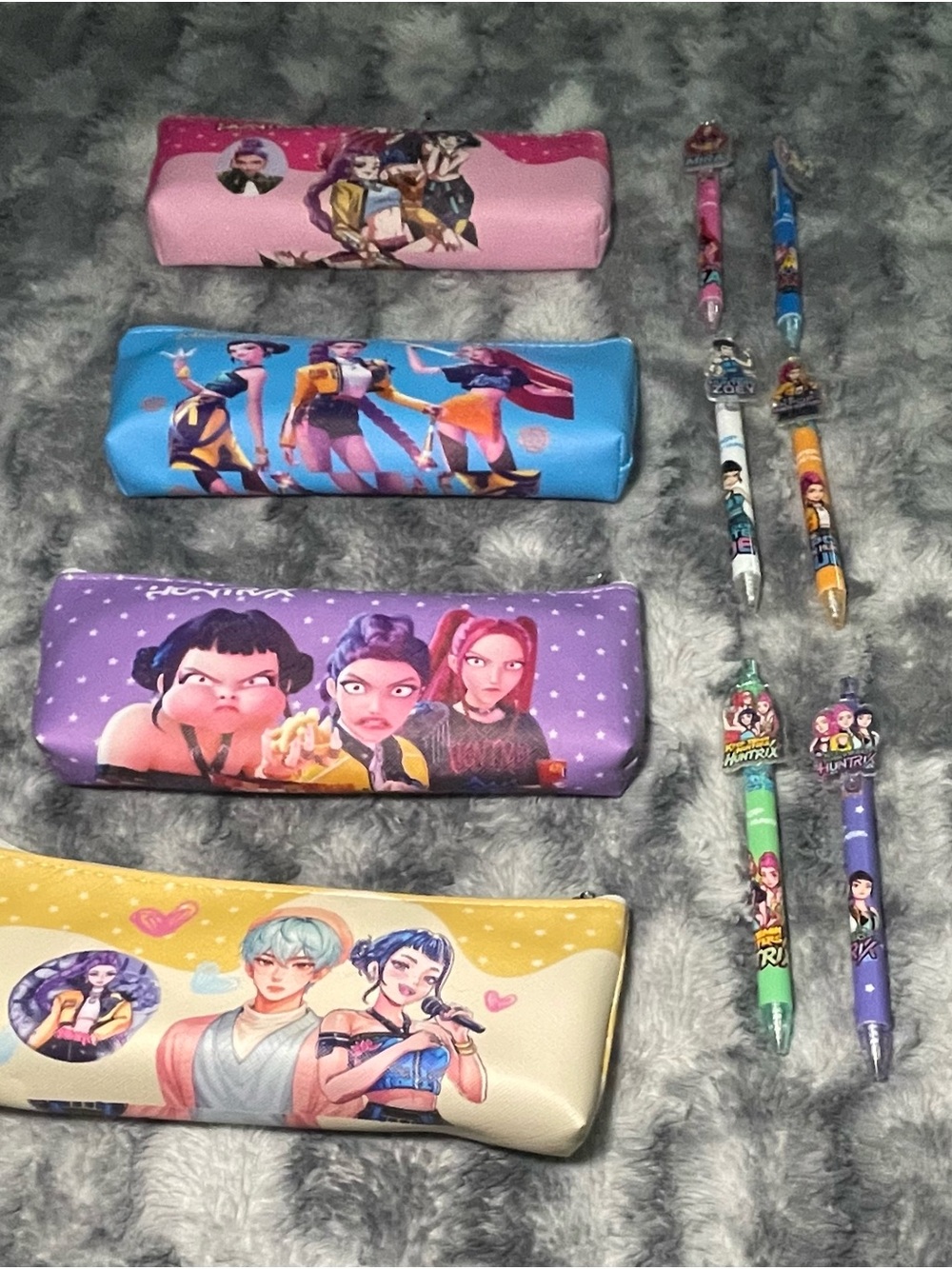 NEW K-Pop Stationery Bundle | Pencil Cases & Character Pens | Cute Anime School